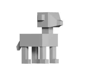 low poly dog Low-poly 3D model buy