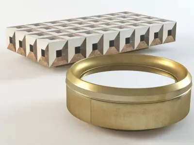 Luxury coffee table set 3D model 3D model