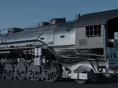 Old Locomotive With Substance Painter Texture 3D model