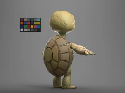 TURTLE GAME READY CHARACTER LOW POLY RIGGED Low-poly 3D model