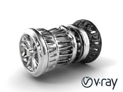 Rotary Engine Triangular Rotor Mechanics model pack Low-poly 3D model