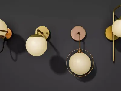 lamp wall metal Nordic 3D model