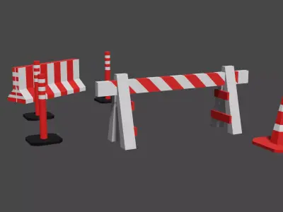Jersey A - frame barricade Traffic Cone and Delineator Free low-poly 3D model