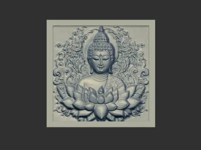 Buddha wall decor 4  3D print model