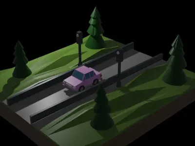 Low Poly Cute Car Game Assets Low-poly 3D model