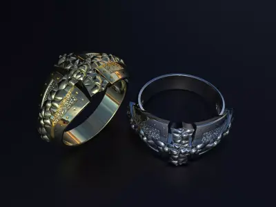 Cross Ring for mens 3D print model