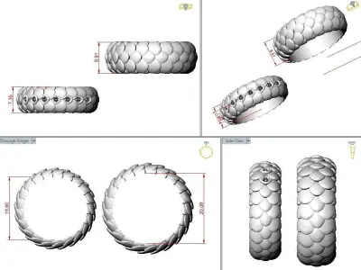 Wedding Rings scales 3D print model