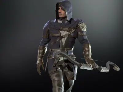 NPC Archer Low-poly 3D model