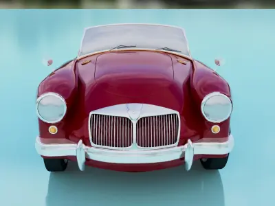 MG MGA 1955 Classic Roadster - High Poly Vintage British Car 3D model