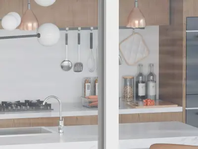 Modern Minimalist Bar Living Room  Low-poly 3D model