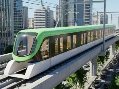 Modern Metro Train 3D Model 3D model