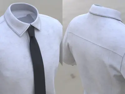 Shirt Tie 84 - All MH Bodies - UE5 Skeletons - Rigged Low-poly 3D model