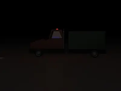 Low-poly Truck PBR Game ready driving Free low-poly 3D model
