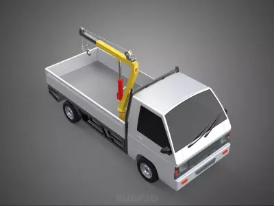 SWIVEL JIB CRANE LIFTING WINCH HOIST HOOK FLATBED TRUCK PICKUP 3D model