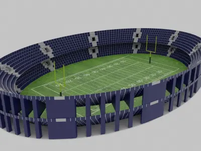 American Football Stadium Low-poly 3D model 4