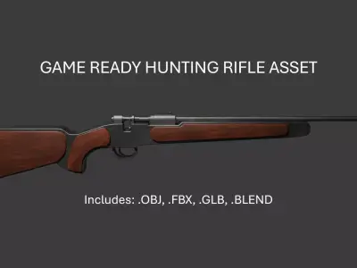GAME READY HUNTING RIFLE ASSET Free low-poly 3D model