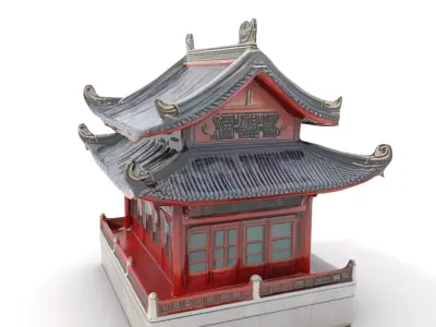 Elegant Pagoda Structure model pack Low-poly 3D model