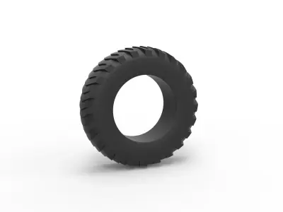 Pulling tractor rear tire 7 Scale 1 to 25 3D print model