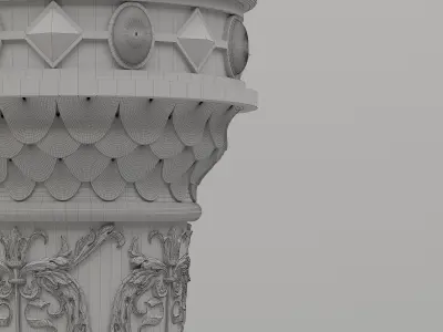 Carved Decorative Column 3D model