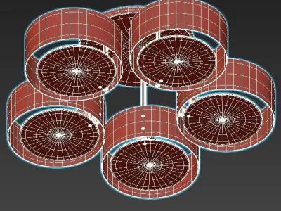 foresta-sl483-352-05 light ceiling fixture - gold 3D model