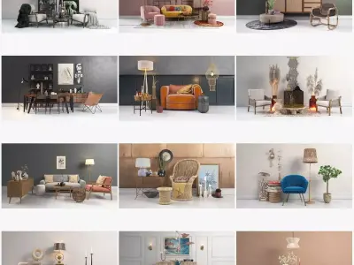 Archmodels vol 272 for c4d - modern furniture sets 3D model