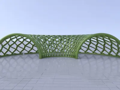 Half circle structure with open ends modern structure 3D model