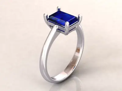 Emerald Cut Ring 3D print model