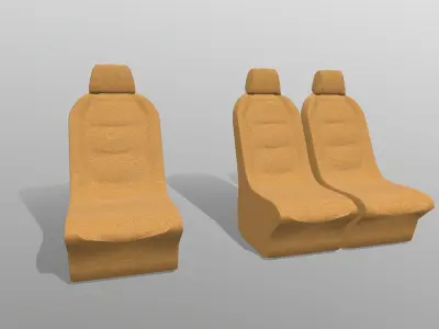 Truck Seats Low-poly 3D model