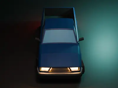 Low Poly Old Pickup Car Low-poly 3D model