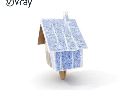 Rustic Wooden Birdhouse Model Pack Low-poly 3D model