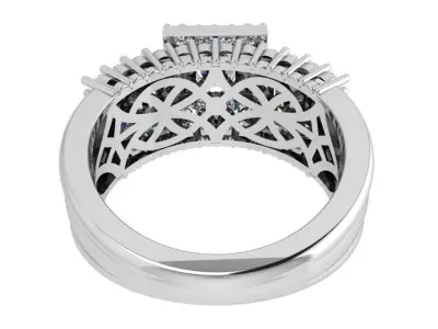 Square Halo Ring 3672 3D print model