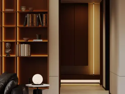 Modern living room dining room interior scenes 114 3D model