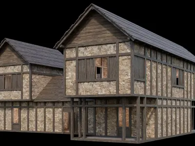Medieval Village Pack  - 5 Assets - 4K Textures Game Ready Low-poly 3D model shop