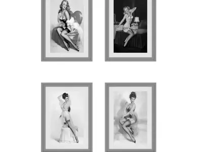 Black-White Pictures Women Free 3D model