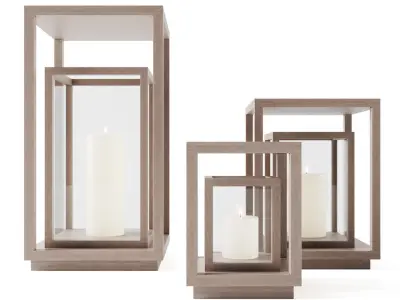 Rh Ventana Teak Lantern 3D model