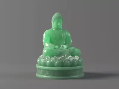 spiritual spirituality stone rock jade peace decor Buddha 3D model