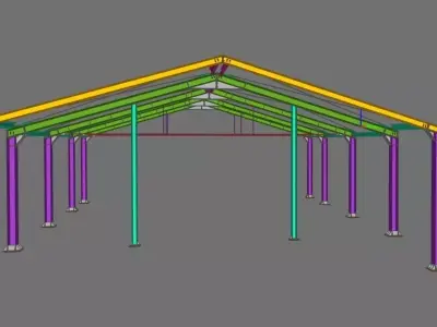 Steel Canopy Structure OBJ and IFC 3D Model 3D model