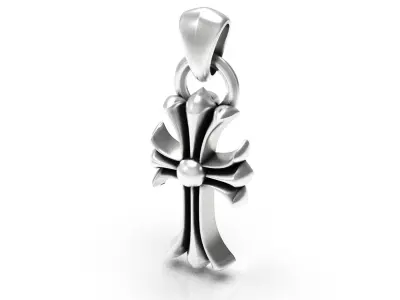 Chrome Hearts pendant cross necklace 3D print model