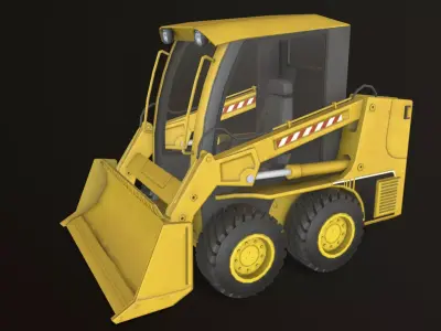 Mini bulldozer Low-poly 3D model