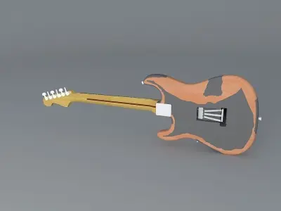 Plain worn stratocasterguitar Free 3D model