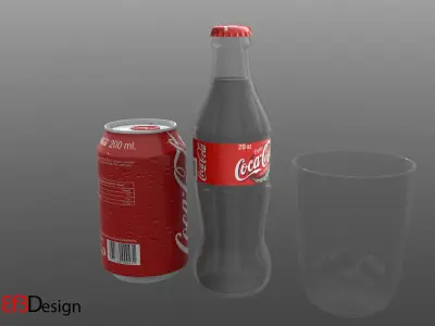 Coca Cola Low-poly 3D model