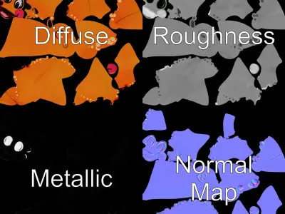 Cartoon Starfish Character Model Pack Low-poly 3D model