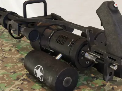 Minigun Dark one Low-poly 3D model