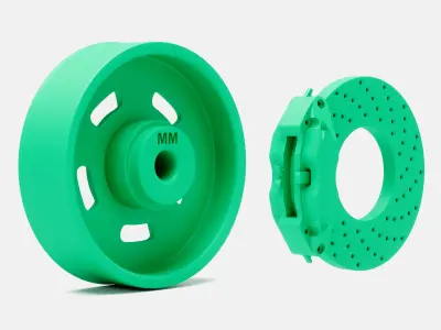 15x4 Halibrand Sprint Wheel and Brake 3D print model