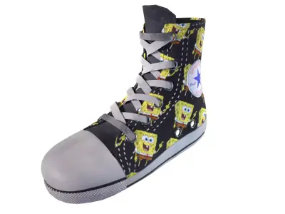all star girl shoes boot sneaker Free low-poly 3D model