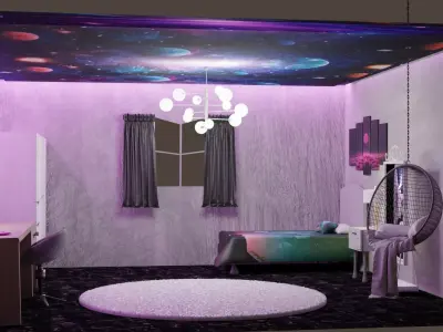 Teenager modern room Free 3D model