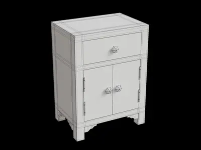 Tagua Bed Side Table Low-poly 3D model