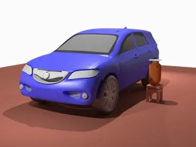 car blue 3D model