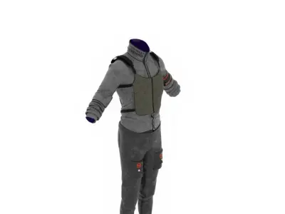 MENS QUARTER ZIP LONG SLEEVE SHIRT 3D model