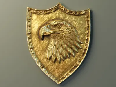 Eagle Heraldic Emblem PBR Low-poly 3D model